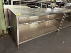 6FT STAINLESS STEEL TABLE W/ STORAGE