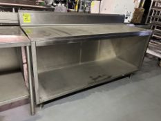 FMI 6FT STAINLESS STEEL TABLE W/ STORAGE AND BACKSPLASH