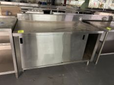 5FT STAINLESS STEEL TABLE W/ BACKSPLASH AND STORAGE