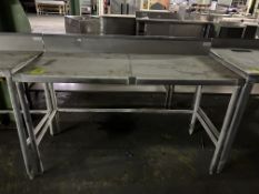 60IN X 25IN X 41IN POLYTOP TABLE W/ BACKSPLASH