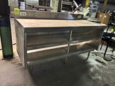 6FT STAINLESS STEEL TABLE W/ BACKSPLASH AND STORAGE