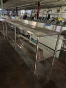 8FT STAINLESS STEEL TABLE W/ STORAGE AND BACKSPLASH