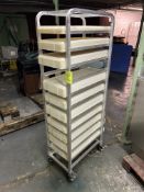 MEAT RACK W/ WHITE PLASTIC MEAT TRAYS