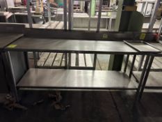 6FT STAINLESS STEEL TABLE W/ BACKSPLASH