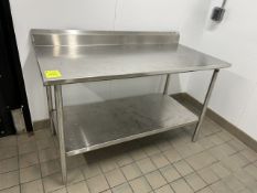 JOHN BOOS 5FT STAINLESS STEEL TABLE W/ BACKSPLASH