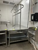 8FT STAINLESS STEEL TABLE W/ OVERSHELF AND CAN OPENER