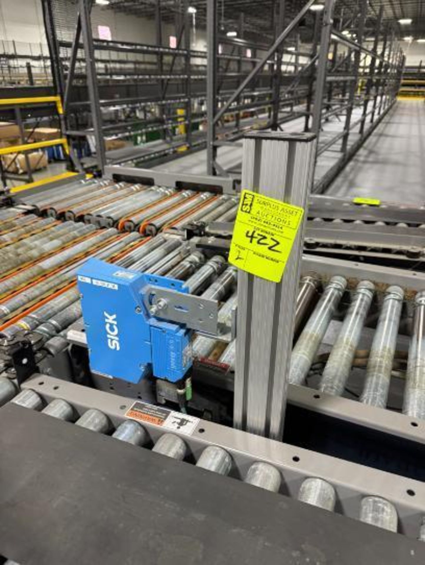 Sick bar code reader, w/ power supply, mirror hood, & stand