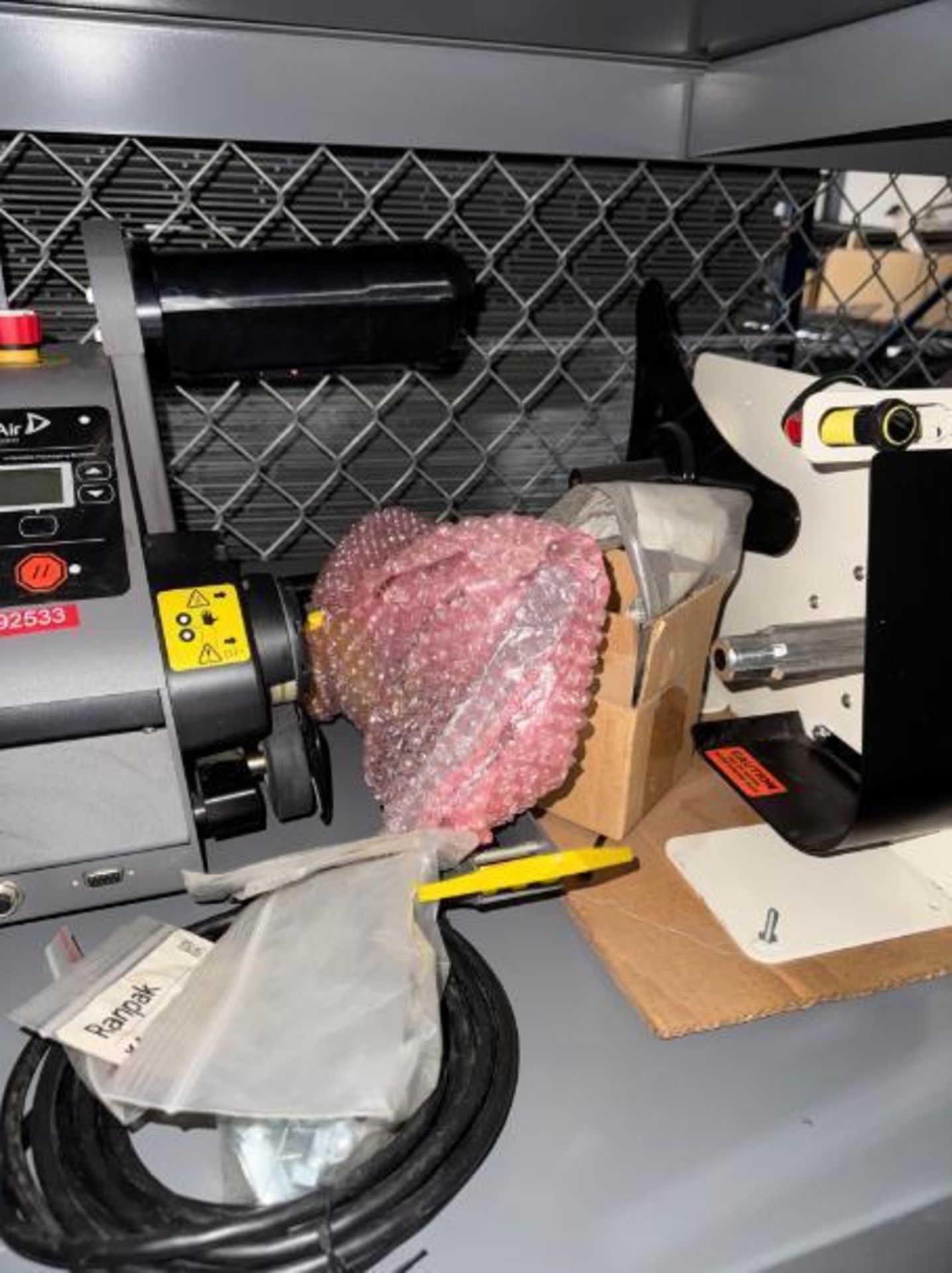 contents of shelf- Sealed Air Fill-Air rockets, label rollers, etc - Image 2 of 7