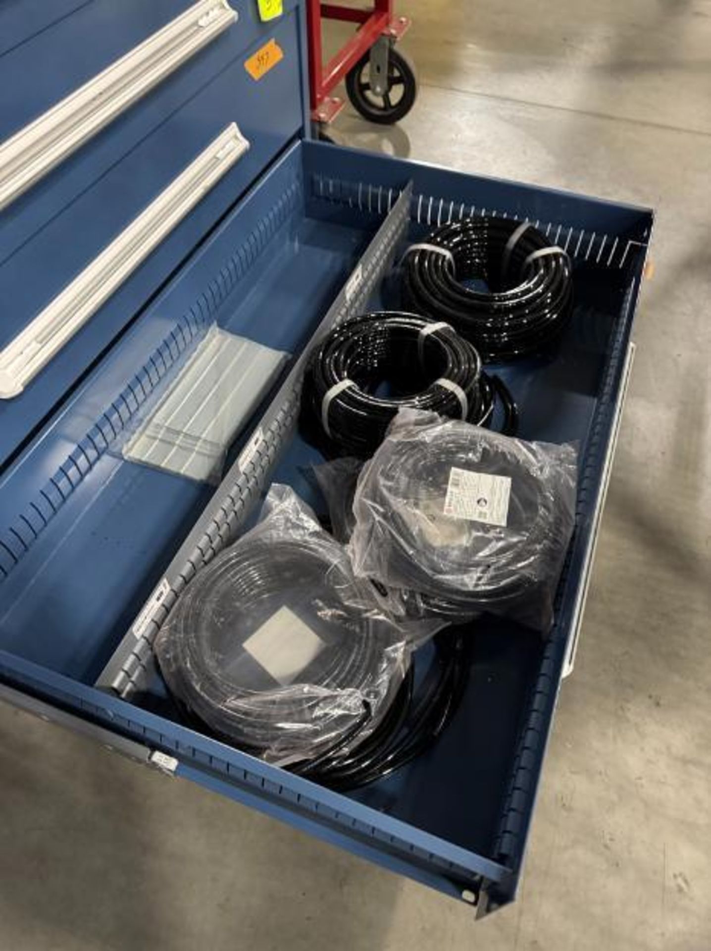 contents of 3) drawers- polyurethane hose, assorted hardware, - Image 5 of 6