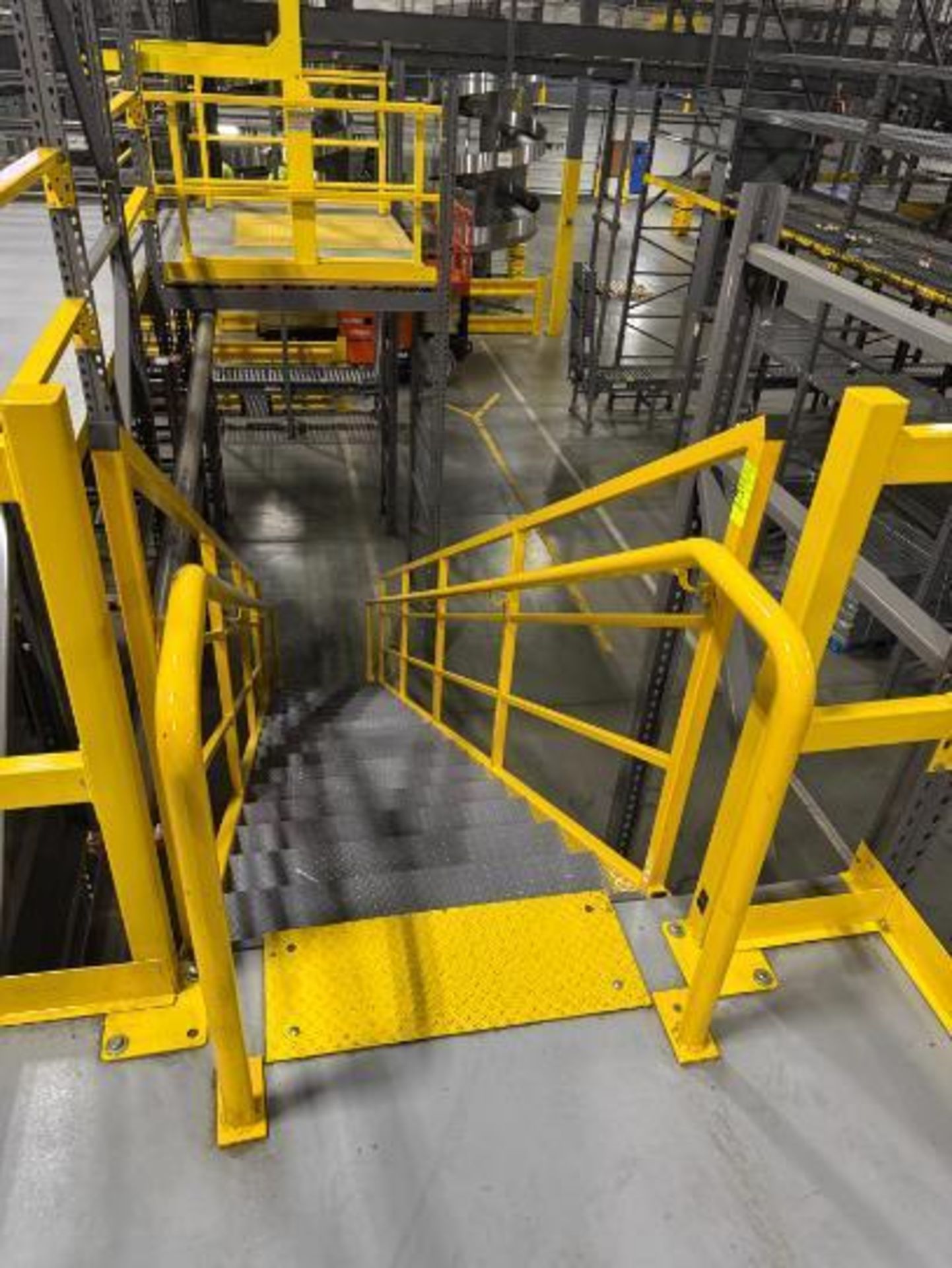 steel stairway w/ hand rails
