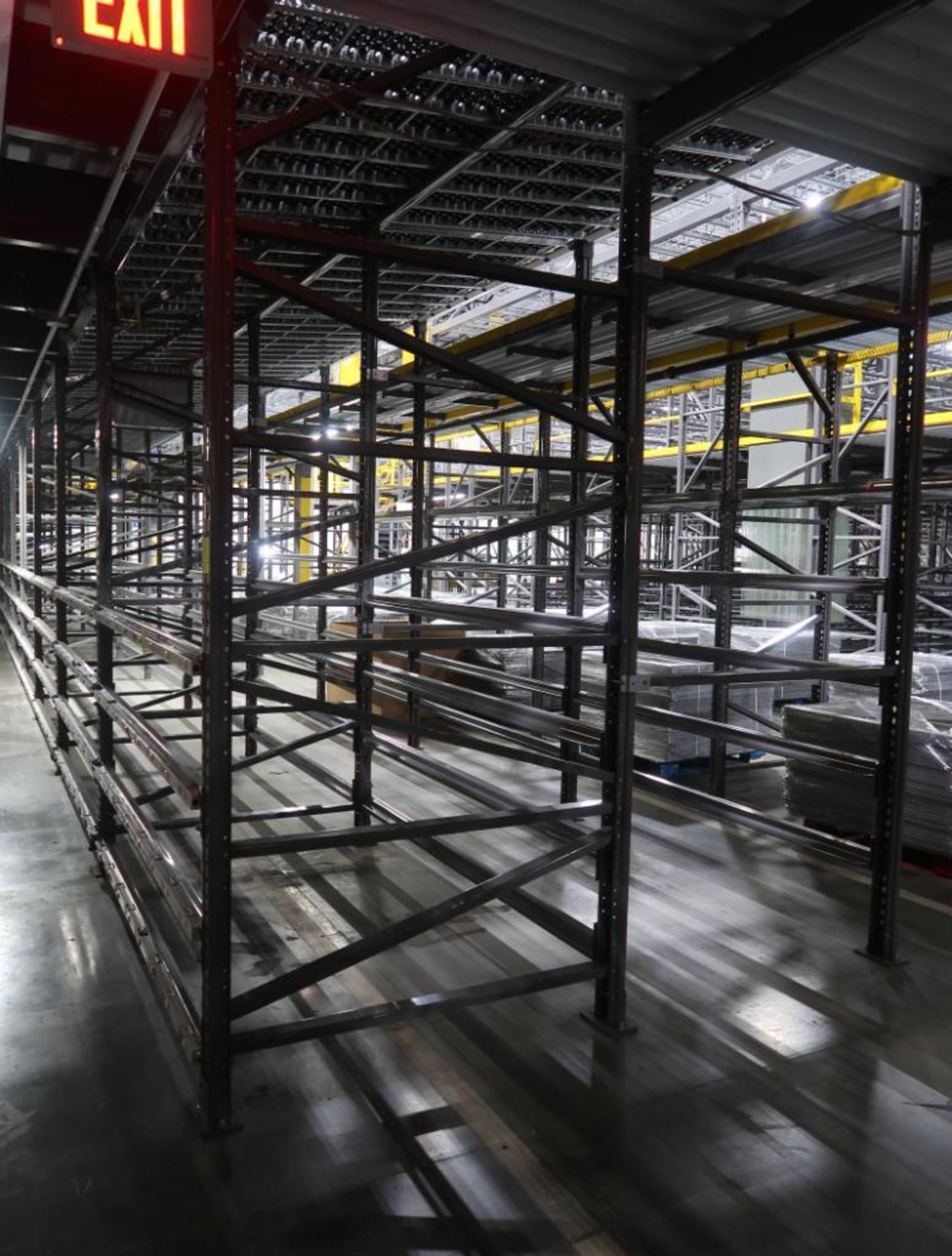 12) sections of pallet racking w/ gravity flow rollers - Image 10 of 10
