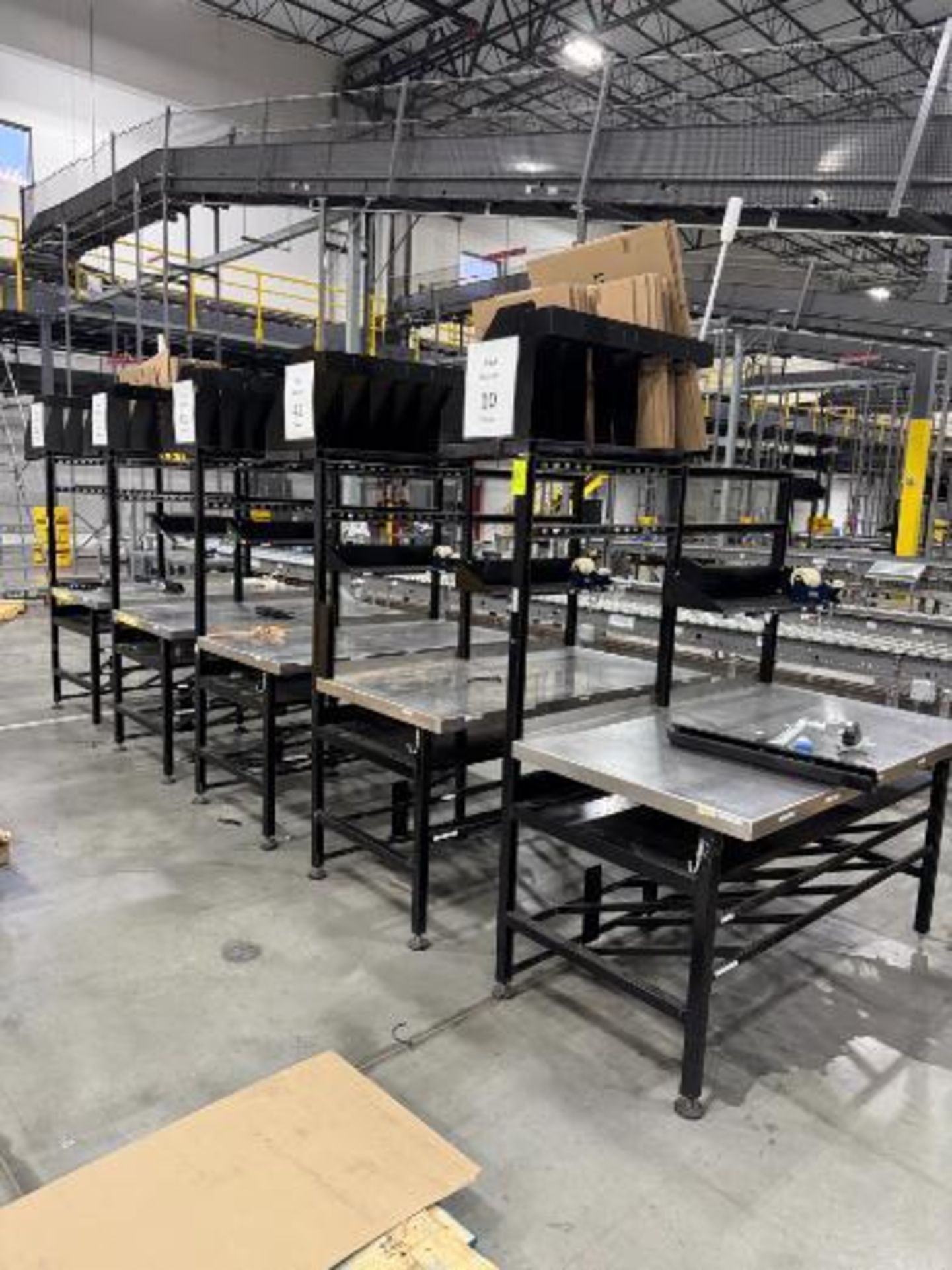 steel frame work benches w/ stainless work surface - Image 2 of 3