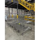 wire shelving units, on casters