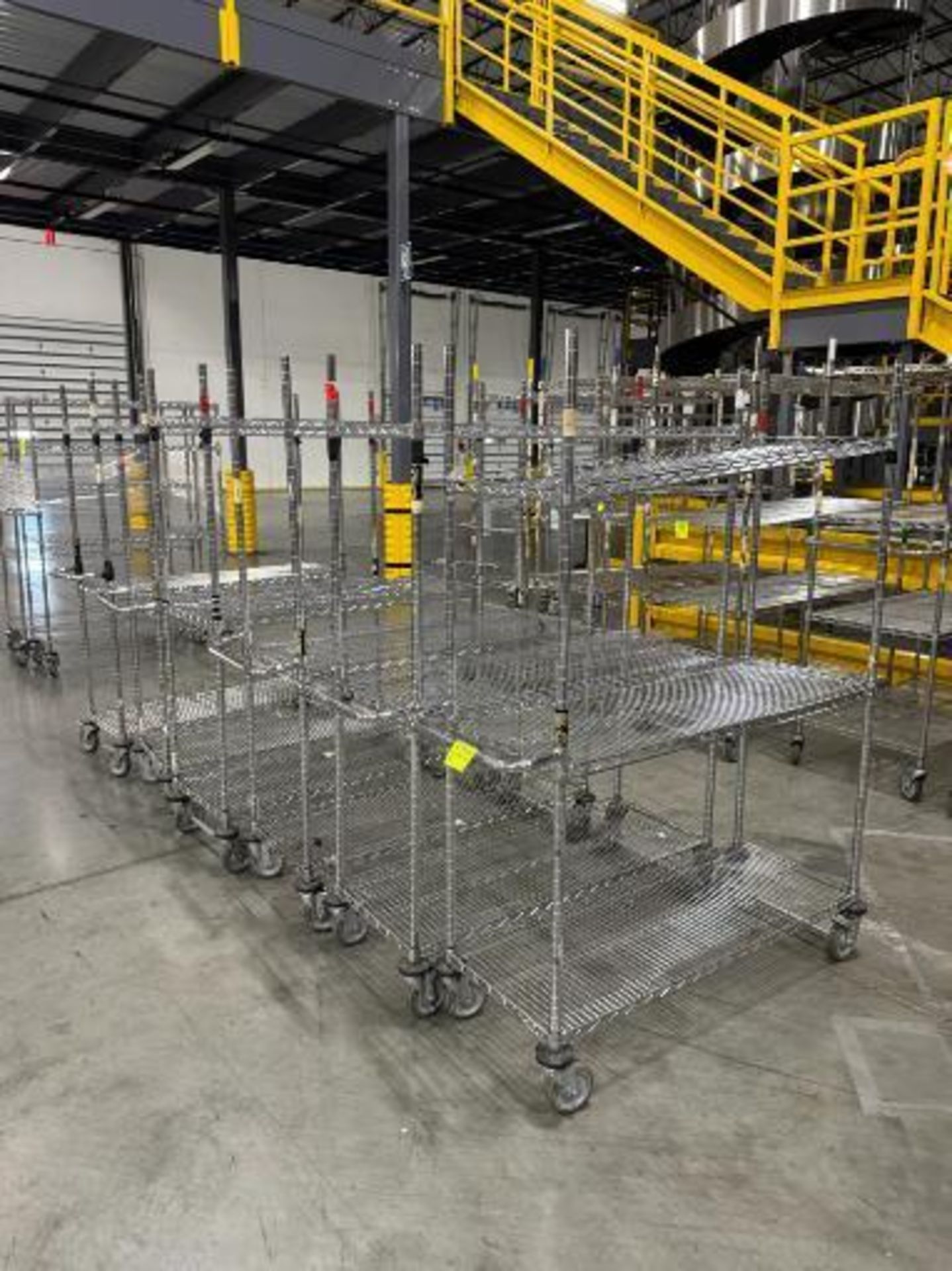 wire shelving units, on casters