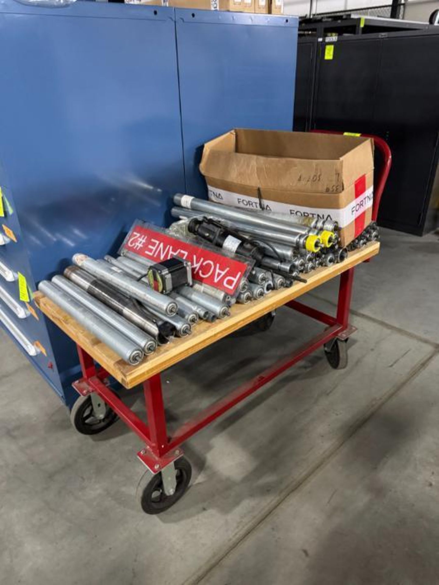 heavy duty cart w/ conveyor idler & drive rollers - Image 2 of 4