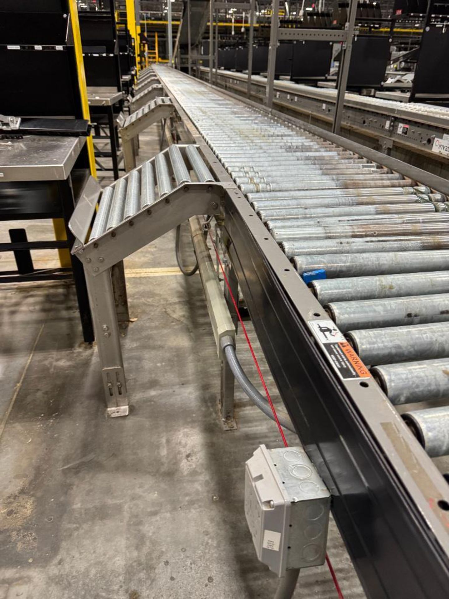Invata partially powered roller conveyor w/ pack stations - Image 4 of 4