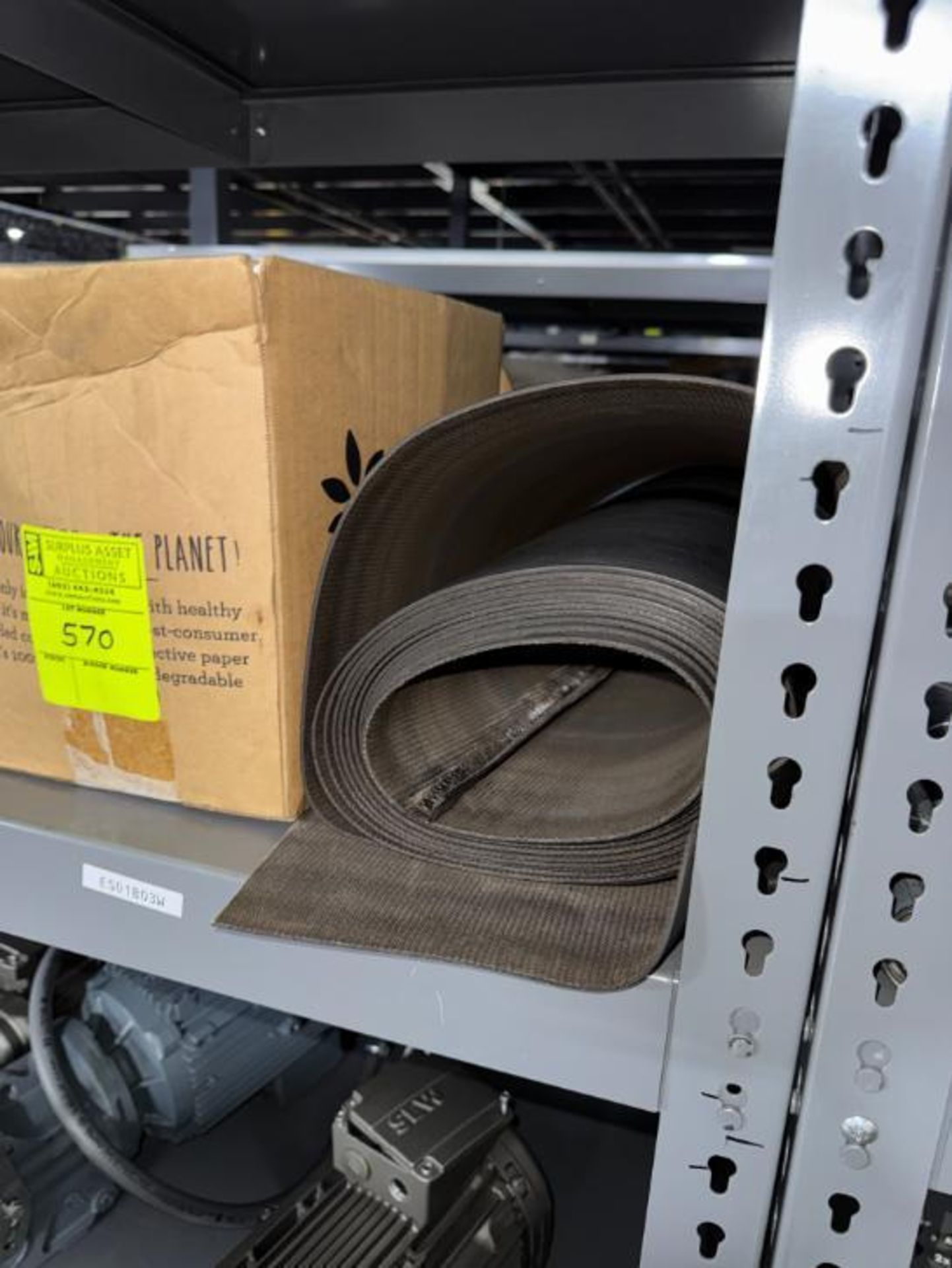 rest of shelf contents- 21 1/2" conveyor belt, misc parts - Image 4 of 4