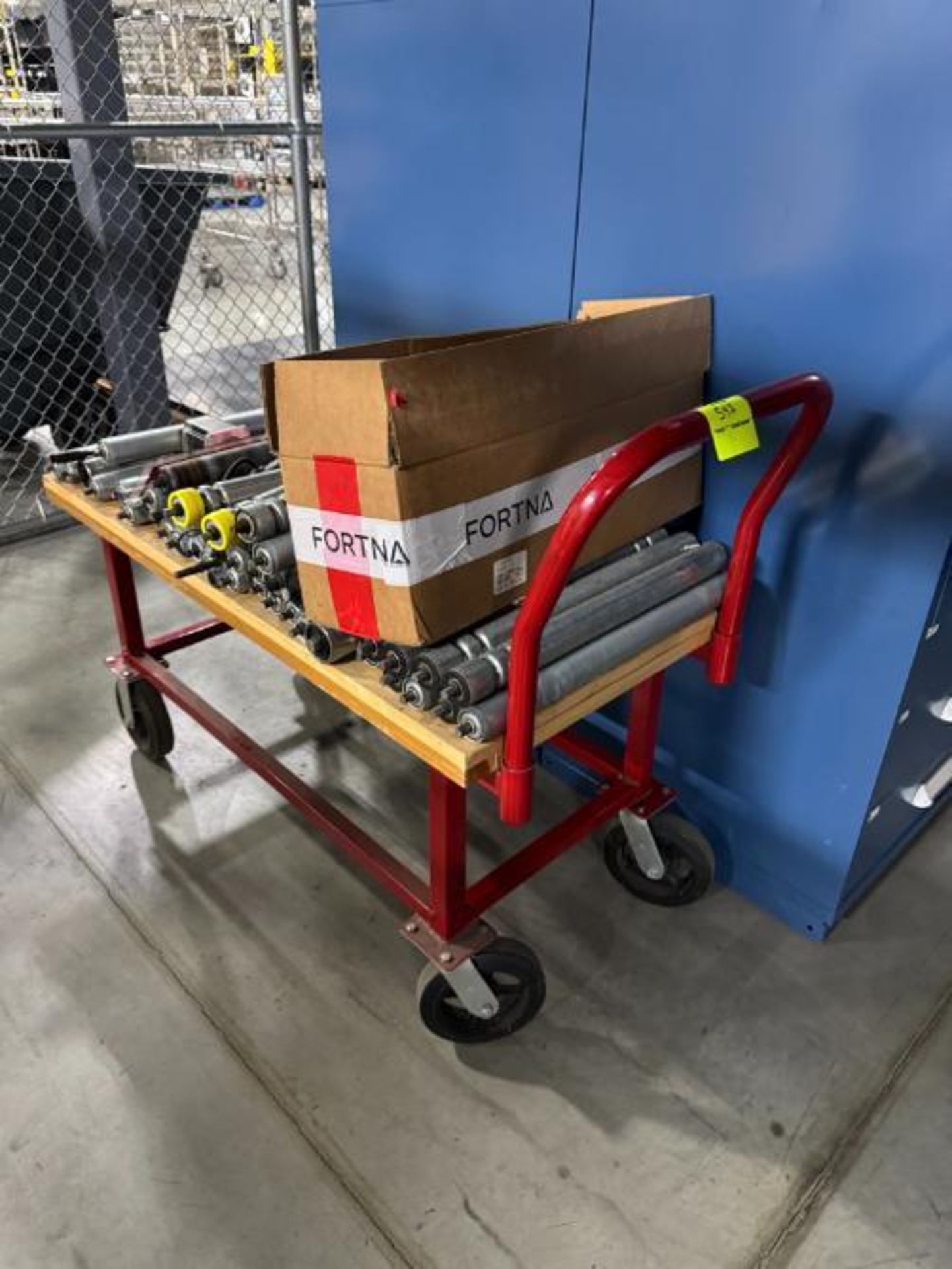 heavy duty cart w/ conveyor idler & drive rollers