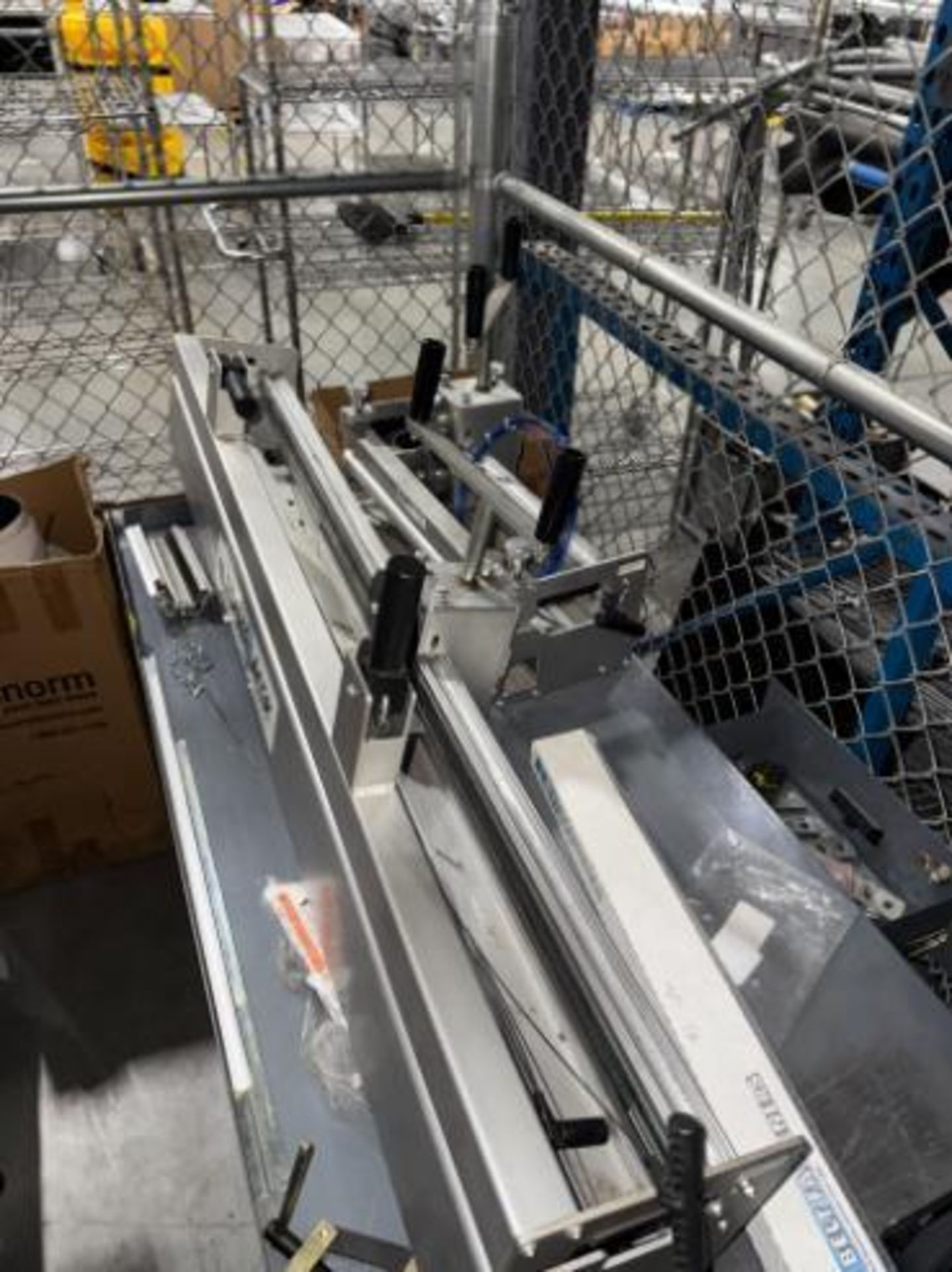 steel cart w/ conveyor belt roller lacer & supplies - Image 2 of 4