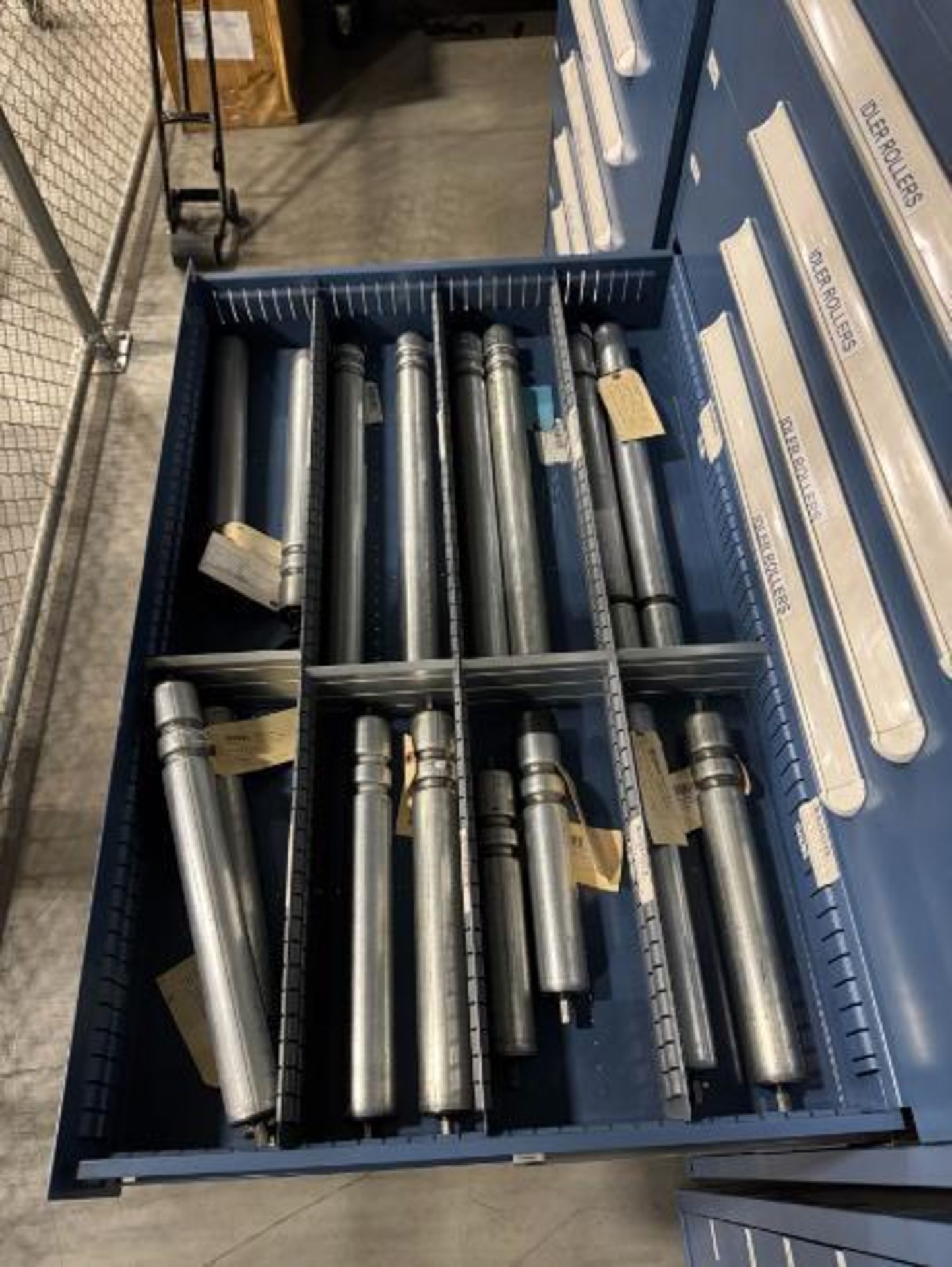 contents of 9) drawers- conveyor idler rollers & parts - Image 5 of 9