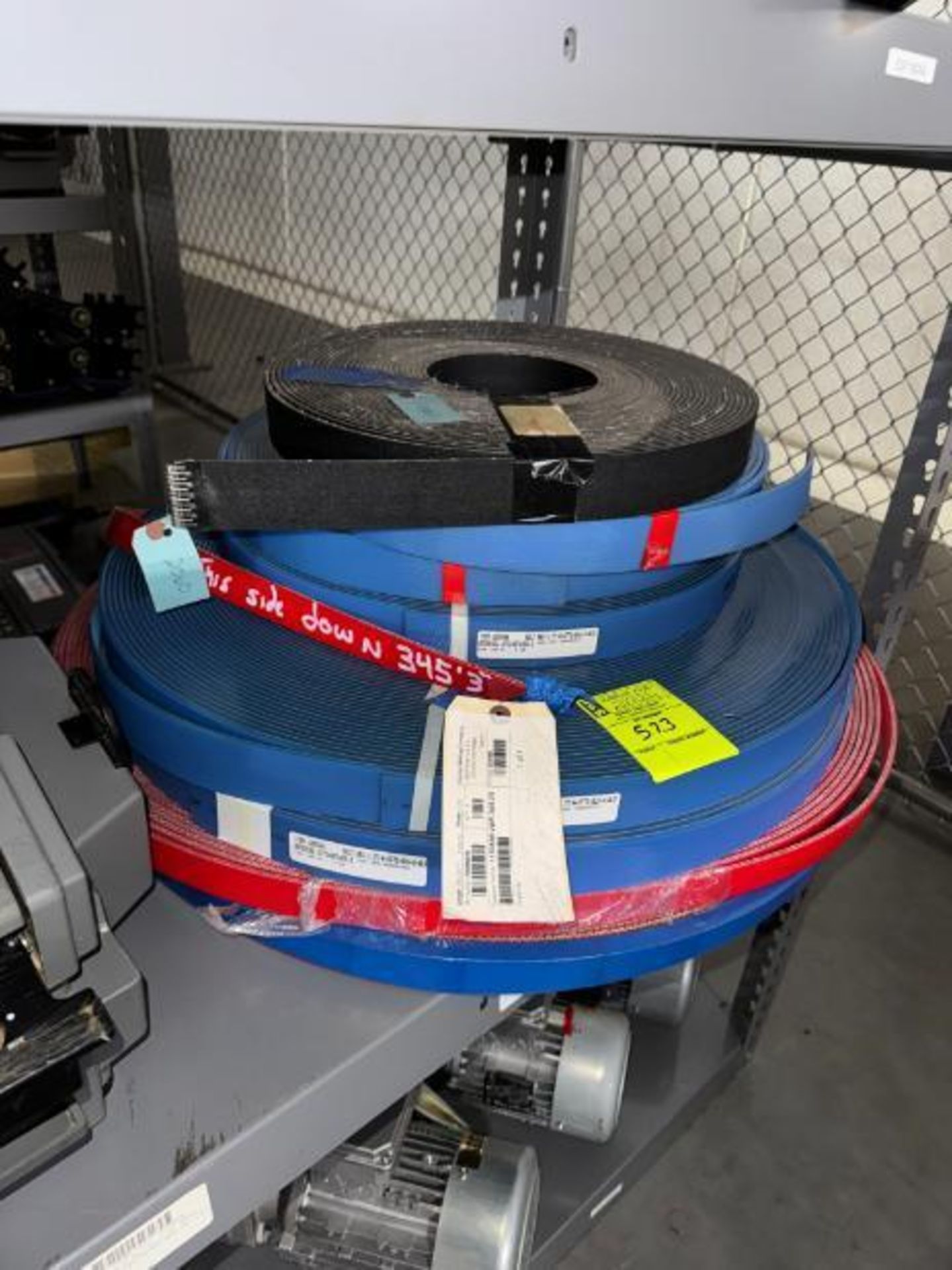 stack of conveyor belts- 1.75", 1.25", & 1.9375"