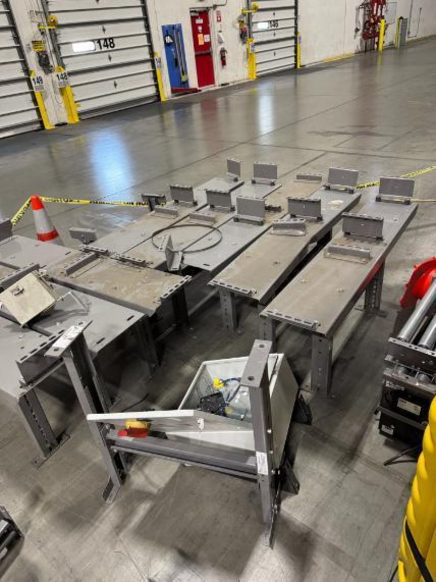 group of misc- roller conveyors & stands, motors, parts, - Image 2 of 10