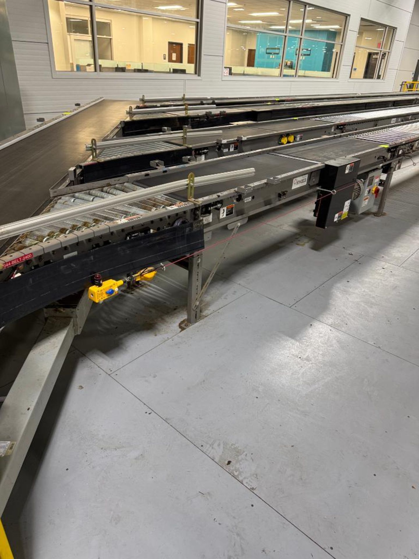 Invata conveyor belt w/ powered rollers joins second belt - Image 4 of 4