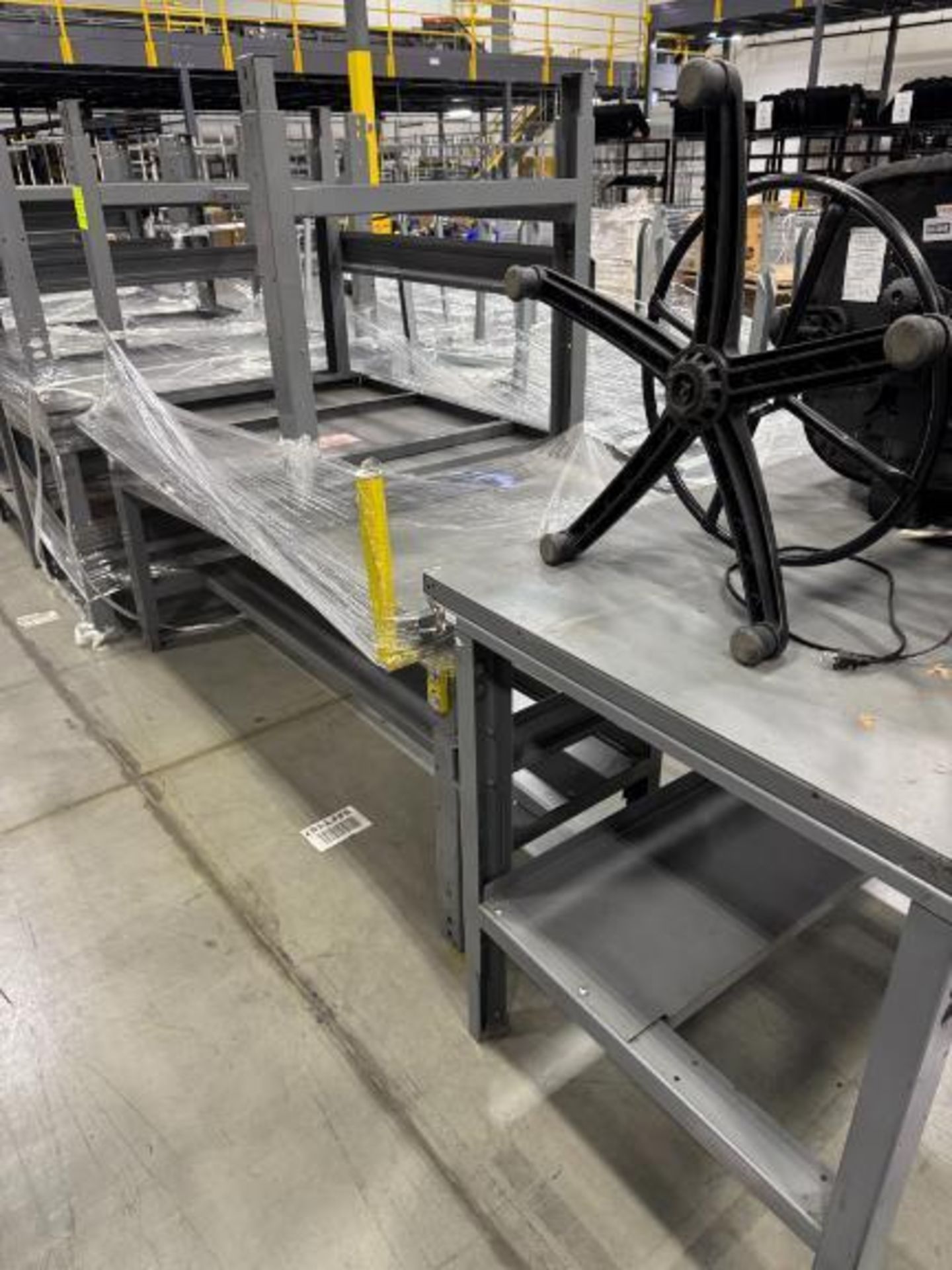 steel tables w/ high padded chair & paper shredder - Image 2 of 3