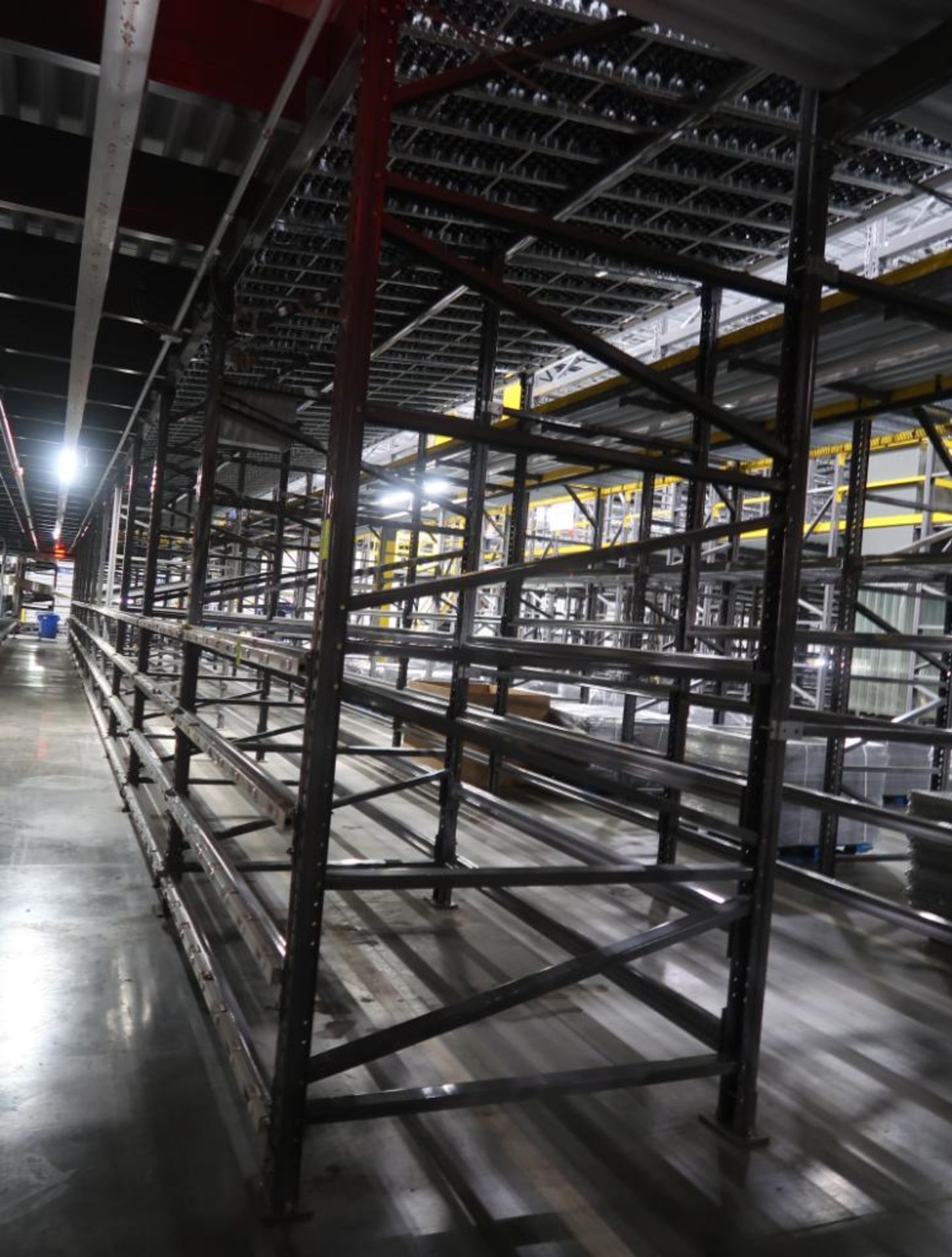 12) sections of pallet racking w/ gravity flow rollers - Image 3 of 10