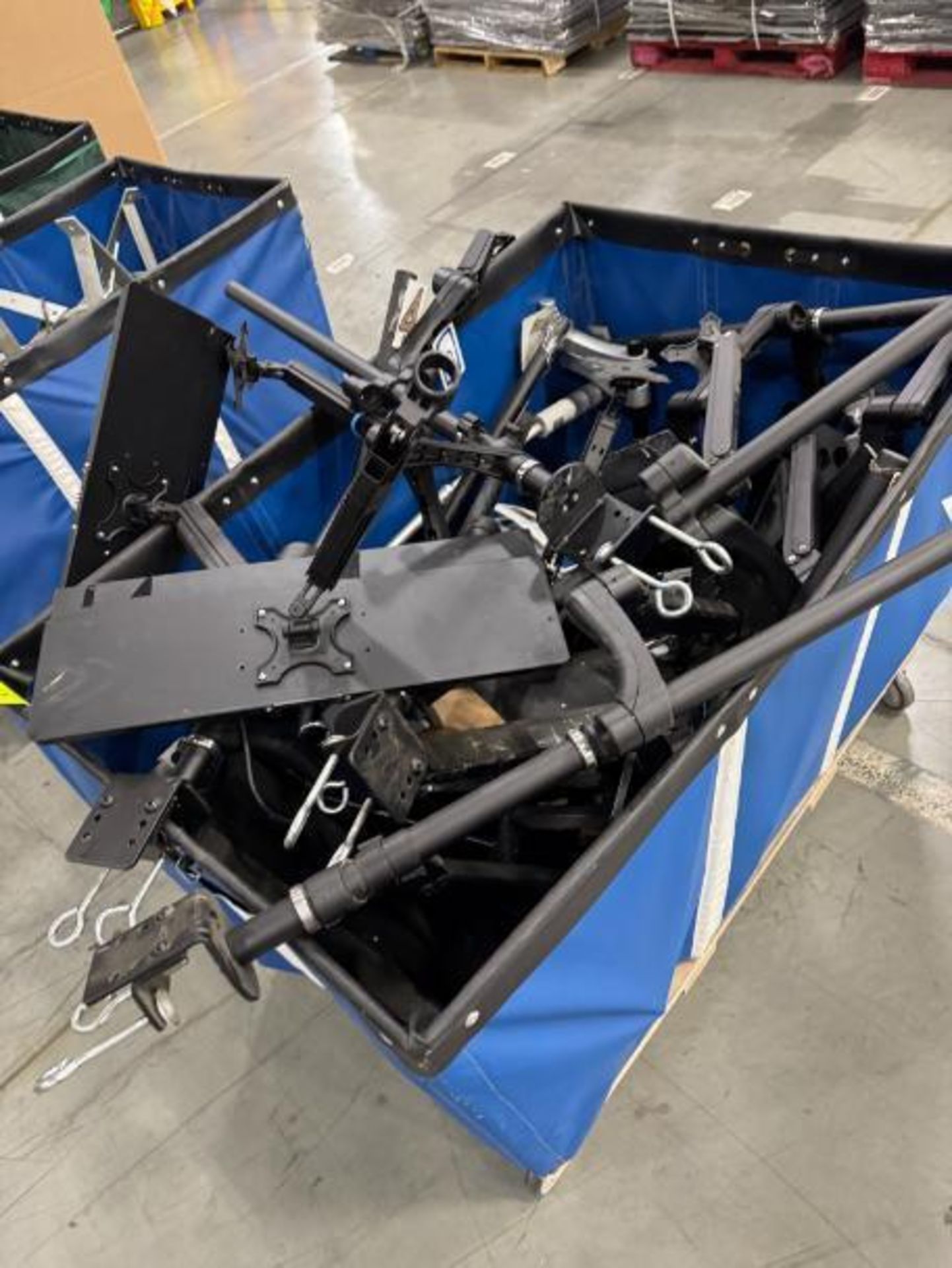soft bin, on casters, w/ computer monitor mounting arms - Image 3 of 3