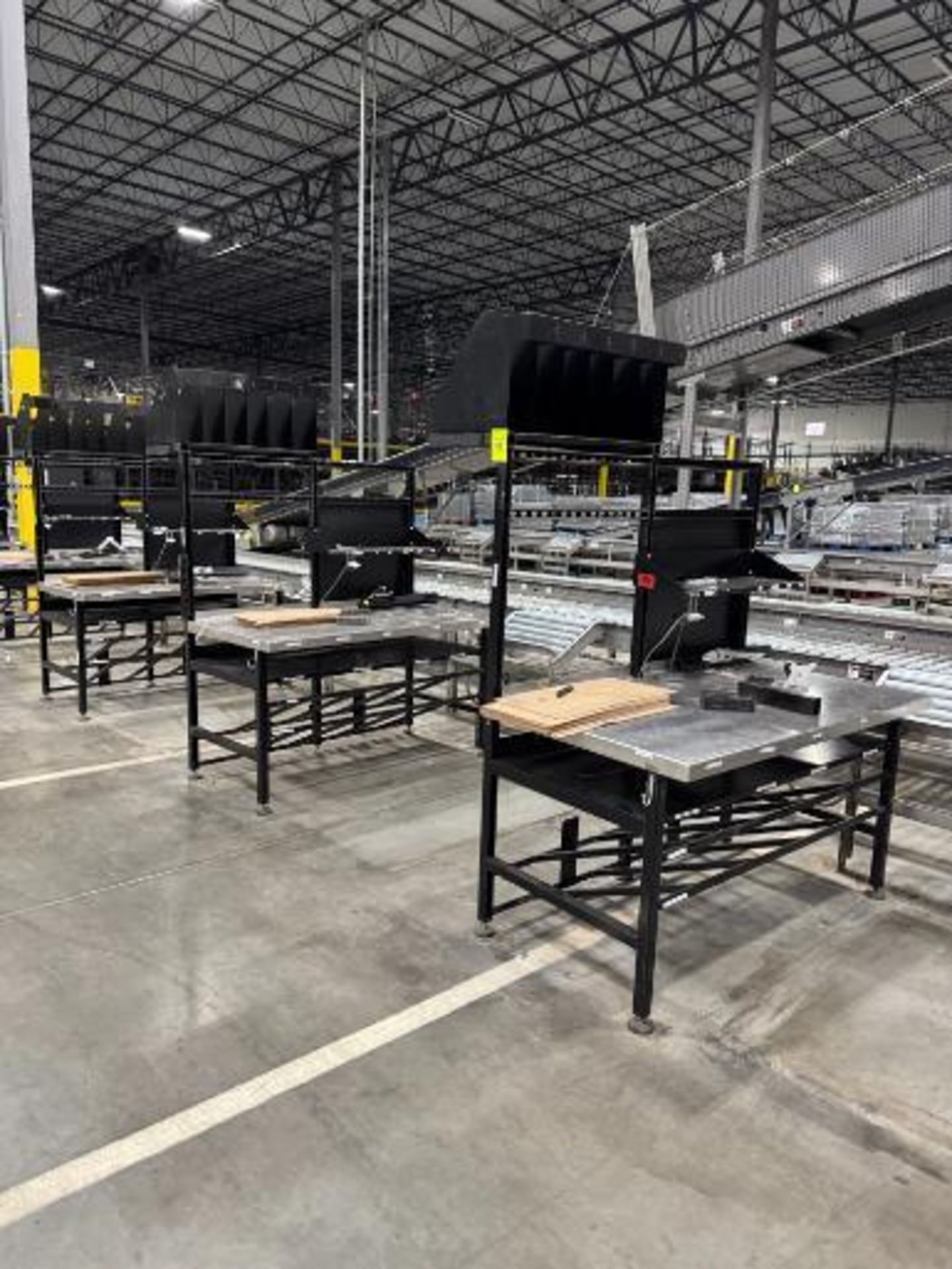 steel frame work benches w/ stainless work surface - Image 2 of 3
