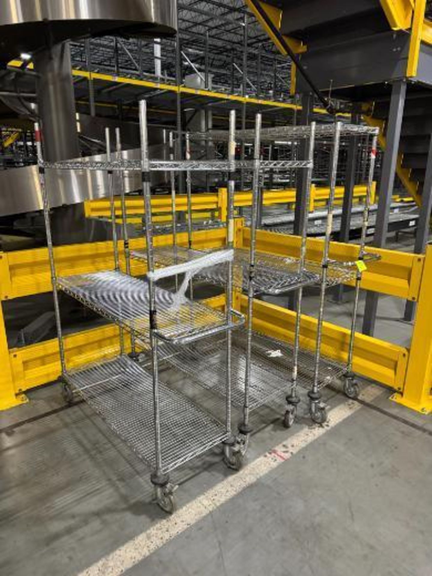 wire shelving units, on casters