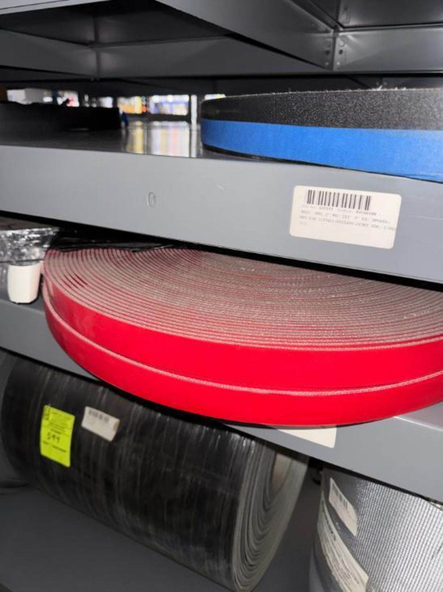 contents of shelf- 2" & 1.25" conveyor belts