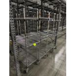 wire shelving units, on casters