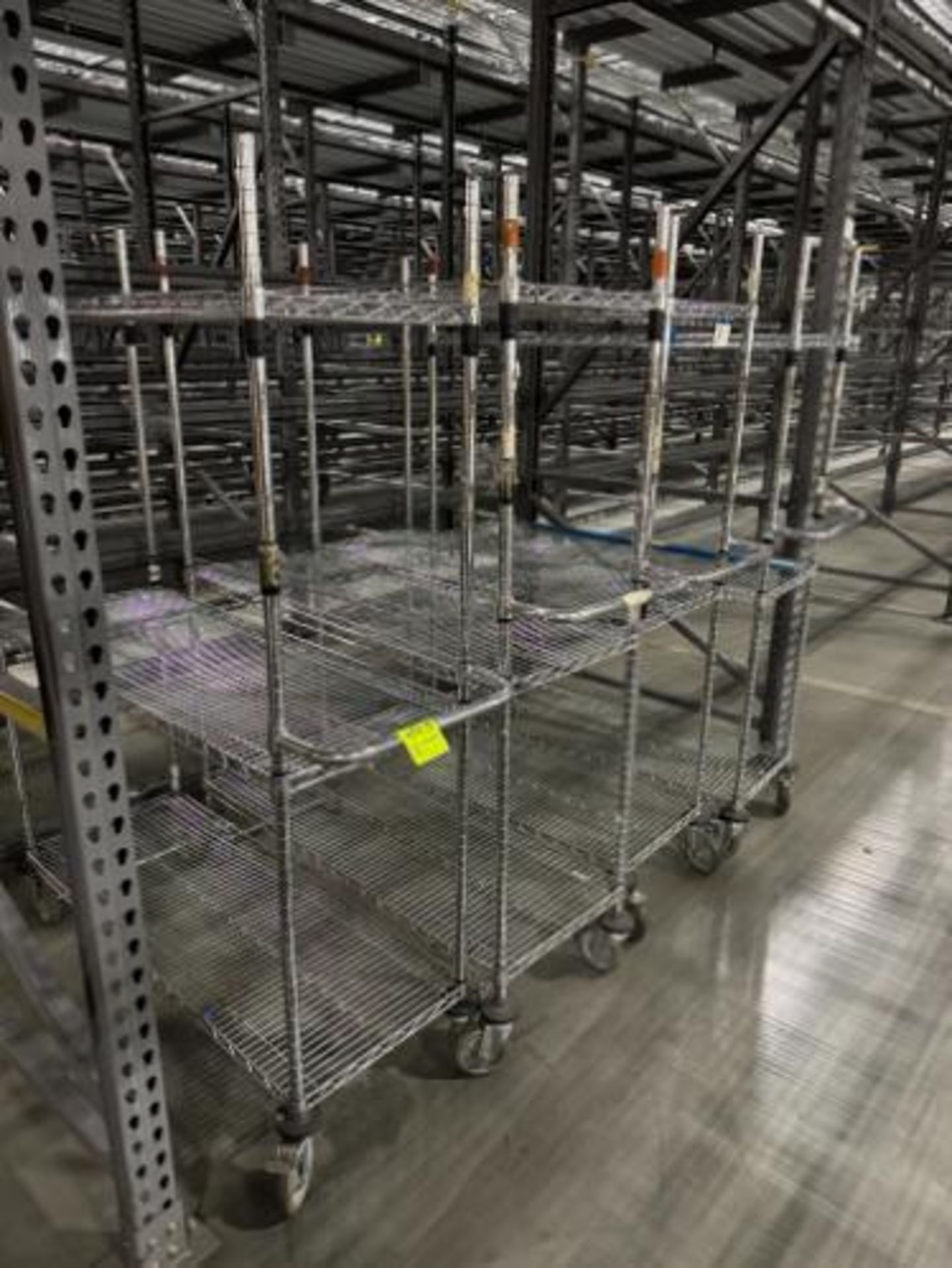 wire shelving units, on casters