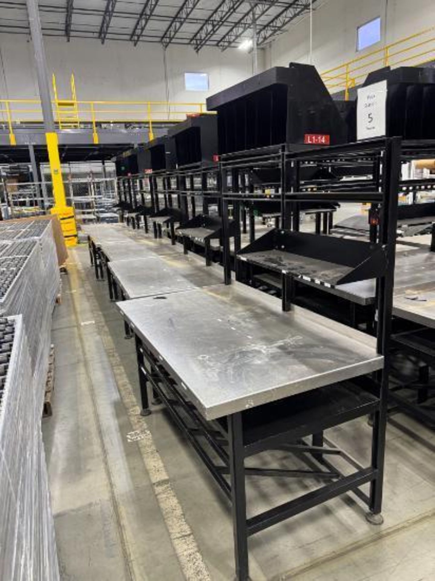 steel frame work benches w/ stainless work surface - Image 3 of 3