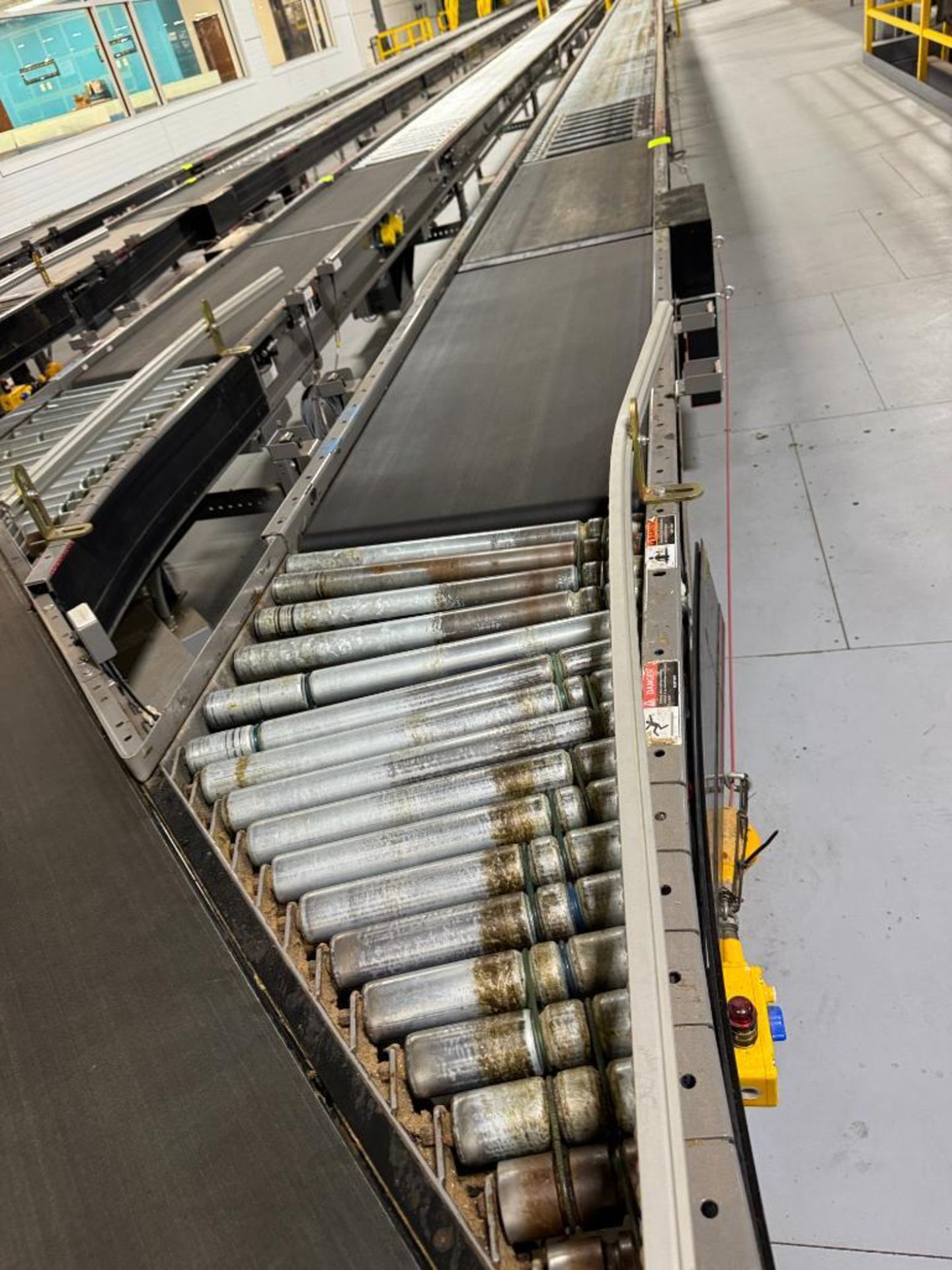 Invata conveyor belt w/ powered rollers joins second belt - Image 3 of 4