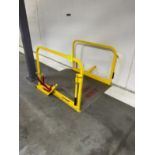 Dockzilla light duty dock plate, w/ hand rails & foot-operated lift