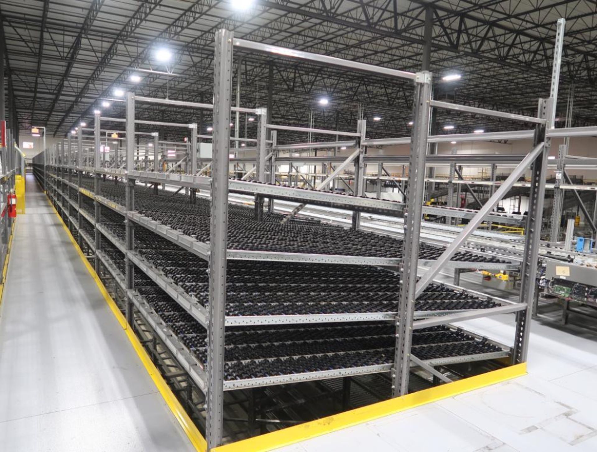 10) sections of pallet racking w/ gravity flow rollers - Image 3 of 8