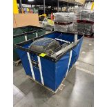 soft bin, on casters, w/ 7) 20" wall mount fans