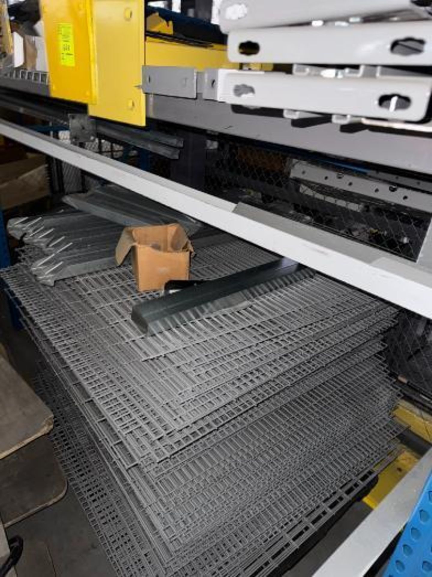 pallet racking, 4) sections, w/ contents- roller conveyor, shoe sorter parts, - Image 5 of 11