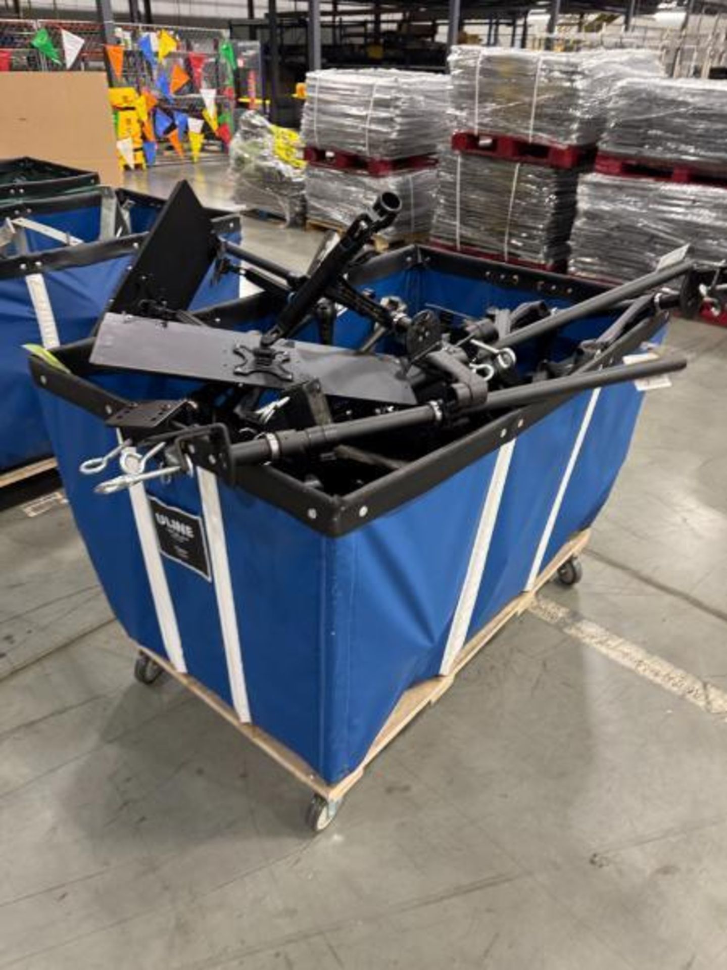 soft bin, on casters, w/ computer monitor mounting arms - Image 2 of 3