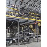 12) sections of pallet racking w/ gravity flow rollers