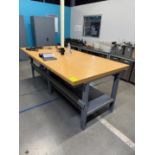 heavy duty work table- steel base w/ 2 1/8" thick top