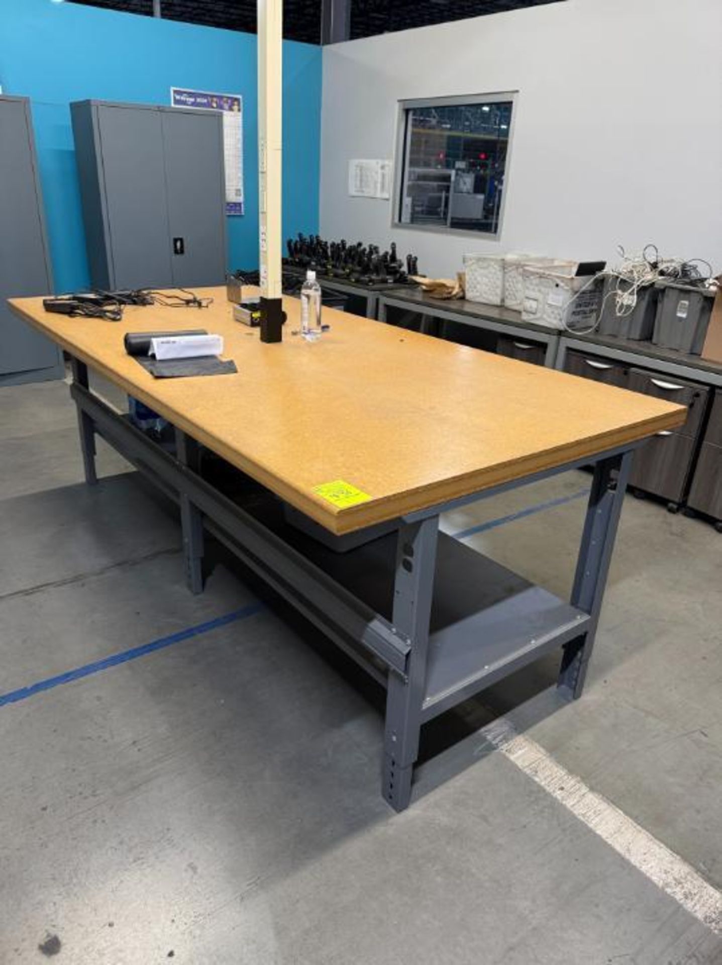 heavy duty work table- steel base w/ 2 1/8" thick top