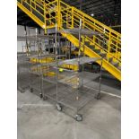 wire shelving units, on casters