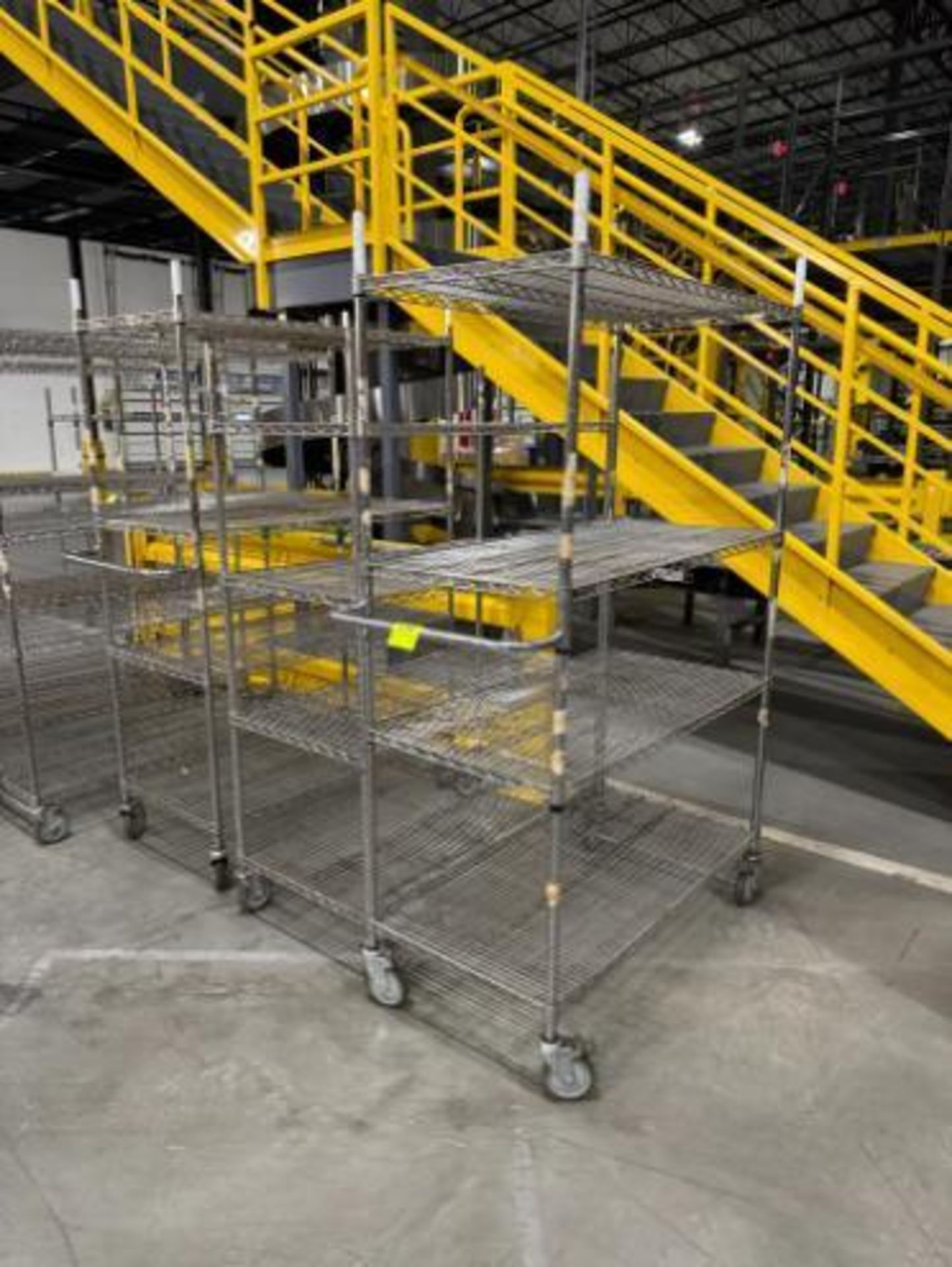 wire shelving units, on casters