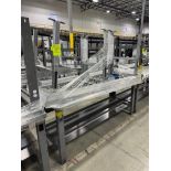 steel table & 2) 40" roller conveyors
