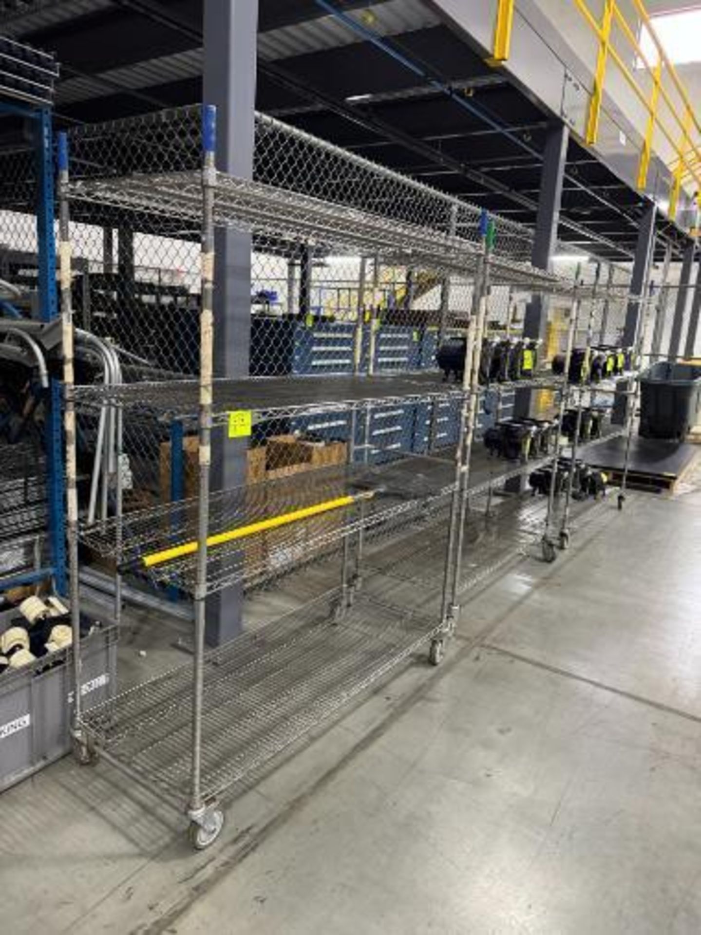 wire shelving units, on casters