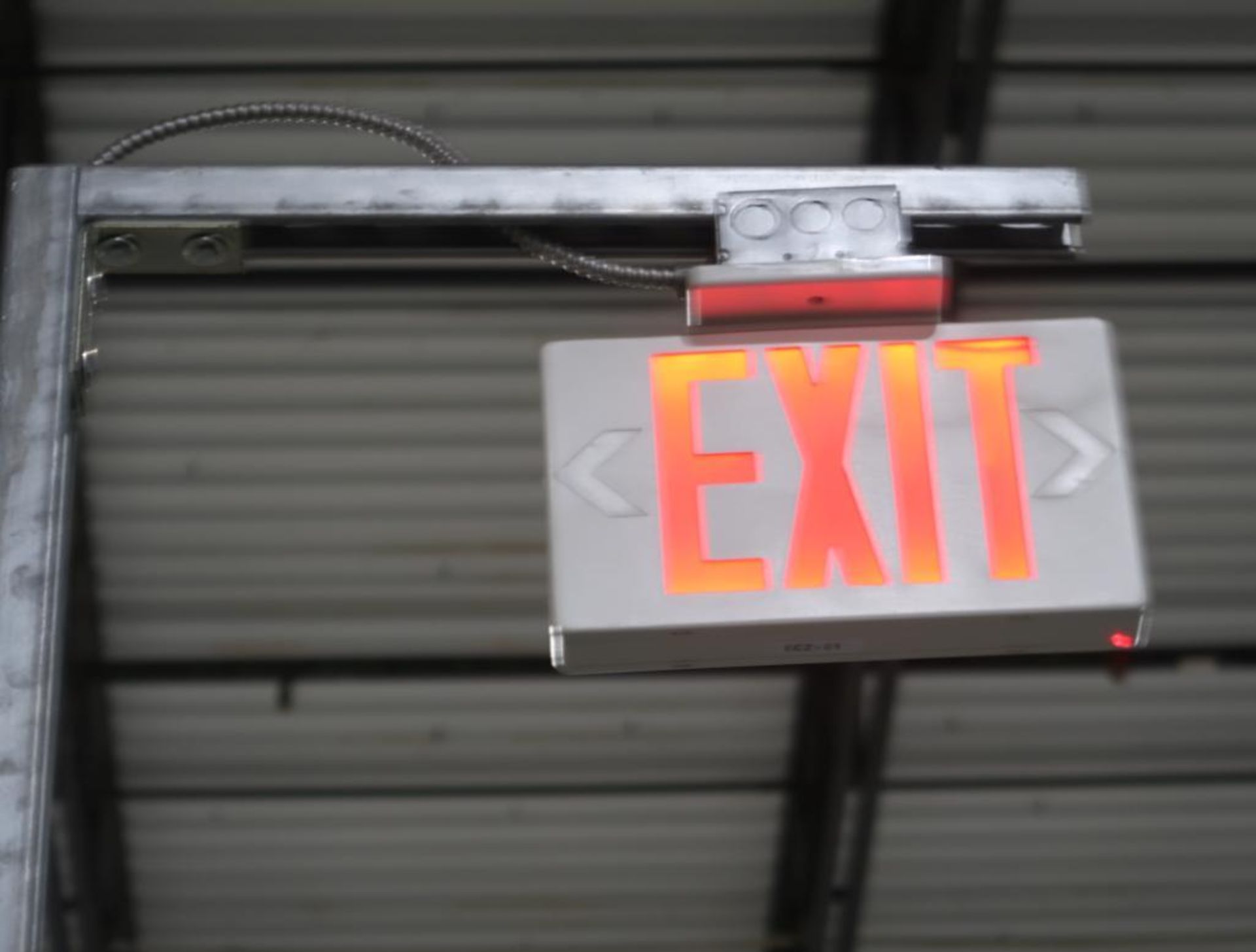 EXIT lights w/ poles - Image 3 of 3